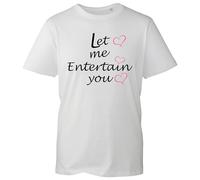 Robbie Let Me Entertain You T-Shirt, Cute Hearts Williams Singer Concert Fan Shirt, Gift Unisex Tee Top (White, M)
