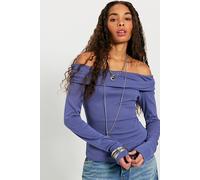 Robbie Off The Shoulder Top at Free People in Heron, Size: Medium - female