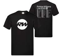 Robbie RW Logo Tour T-Shirt Live 2025 Music Fan Concert Williams Tee Gift with UK & EU Dates (UK, Alpha, L, Regular, Regular, Black)