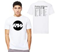 Robbie RW Logo Tour T-Shirt Live 2025 Music Fan Concert Williams Tee Gift with UK & EU Dates (UK, Alpha, M, Regular, Regular, White)
