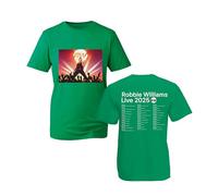 Robbie William Live Concert T-Shirt - Super Star 2025 RW Fans Tee Pop Rock Music Unisex for Adults and Kids (KellyGreen, 2XL Years)