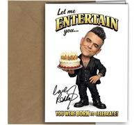 Robbie Williams Inspired Autograph Birthday Card Entertainer Themed Celebration Greeting Card With Envelope no2045