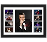Robbie Williams Signed Collage Poster Print - Autograph Music Artwork For The Robbie Merch Collector Or Fan (Framed, A4 (30x21cm))