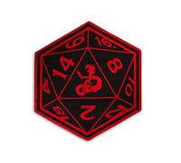 Robe Factory LLC Dungeons & Dragons Red D20 Dice Printed Area Rug | 52 x 45 Inches