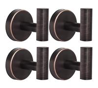Robe Towel Hooks Coat Hook Bathroom Wall Hook Stainless Steel Heavy Duty Door Hanger Clothes Cabinet Closet Sponges Hook for Bathroom Bedroom Kitchen Hotel Pool 4 Packs (Oil Rubbed Bronze)
