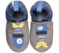 ROBEEZ - Robeez Garçon Fishy Chaussons - B07Y28KBMX - Gris Gris Bleu 123, 17/18 EU