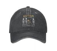 ROBEIUO Retro Denim Baseball Cap Autism Dabbing Skeleton Men Baseball Cap Autismo Autistic Awareness Distressed Cotton Caps Hat Outdoor Unstructured Snapback Hat
