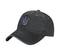 ROBEIUO Vintage Washed Denim Baseball Cap Westside Rap Hip Hop Hand Sign Los Angeles Cowboy Hat Luxury Man Hat Wild Ball Hat Thermal Visor Luxury Woman Men