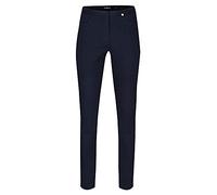 Robell Style BELLA09 - Comfortable, Stretchy 7/8 Women's Trousers, Straight Cut Leg with Cuffs and Back Pockets Navy