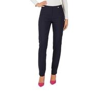 Robell Style Marie Women's High Waist Fabric Trousers Power Stretch Bengaline Fabric Trousers with Slit at The Hem, Please Order One Size Smaller Navy