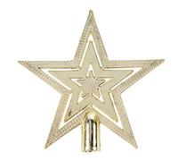 Robelli 20cm Embossed Star Christmas Tree Topper Decoration Ornament (Gold)