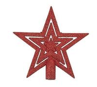 Robelli 20cm Glitter Star Christmas Tree Topper Decoration Ornament (Red)