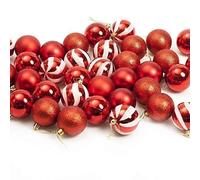 Robelli 36 Piece Assorted Christmas Tree 60mm Ball Baubles (Red)