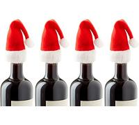 Robelli 4 x Mini Santa Hat Bottle Toppers Christmas Table Decoration