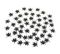 Robelli 50 x Small Black Halloween Fake Plastic Spiders Table Decoration (50)
