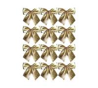 Robelli 5cm Christmas Tree Tie-On Velvet Bow Decorations - Gold, Silver or Red (1, Gold)