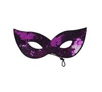 Robelli Adults/Kids Halloween Masquerade Carnival Festival Party Sequin Cat Eye Mask (Purple)