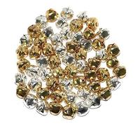 Robelli Christmas Gold, Silver or Multicolour Metal Festive Arts & Craft Jingle Bells (1, 15mm Gold/Silver (60 Pack))