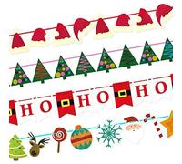 Robelli Christmas Pack of 4 Festive Decorative Bunting Lengths