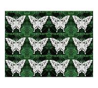 Robelli Christmas Tree Hanging Pendant Ornament Decorations (12 x White Butterflies)