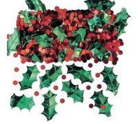 Robelli Festive Christmas Holly Leaf & Berries Shiny Metallic Confetti (1)