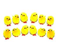 Robelli Fluffy Arts & Crafts Easter Chenille Chicks (12 x Mini Yellow Chicks)