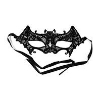 Robelli Lace Masquerade Halloween Carnival Party Eye Mask (Black Bat)