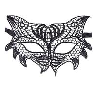 Robelli Lace Masquerade Halloween Carnival Party Eye Mask (Black Cat)