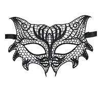 Robelli Lace Masquerade Halloween Carnival Party Eye Mask (Black Cat)