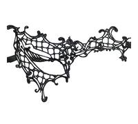 Robelli Lace Masquerade Halloween Carnival Party Eye Mask (Black Half Face)