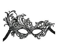 Robelli Lace Masquerade Halloween Carnival Party Eye Mask (Black Side)