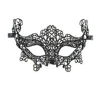 Robelli Lace Masquerade Halloween Carnival Party Eye Mask (Black Venetian)