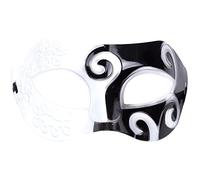 Robelli Mens/Boys Ornate Two Tone Warrior Masquerade Mask - Choose Colour (White/Black)