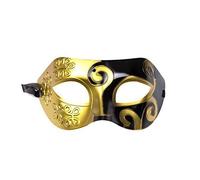 Robelli Mens/Boys Ornate Two Tone Warrior Masquerade Mask in Black/Gold