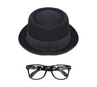 Robelli Men's Pork Pie Hat with Glasses (Clear)