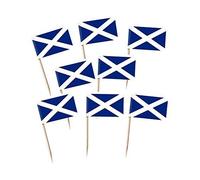Robelli Pack of 100 Scotland St Andrew Flag Cocktail Picks for Cupcakes, Canapés etc
