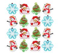 Robelli Pack of 12 Assorted Novelty Christmas Light-Up Flashing Rings