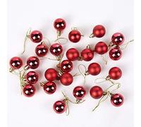 Robelli Pack of 25 Red 2.5cm Miniature Shiny & Matte Christmas Tree Baubles