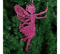 Robelli Pack of 6 Glitter Fairy Christmas Tree Hanging Pendant Decorations (3, Multi)