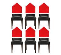 Robelli Pack of 6 Plain Santa Hat Christmas Chair Covers Decoration
