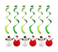 Robelli Pack of 6 Swirl Hanging Honeycomb Santa's & Snowman Christmas Decorations