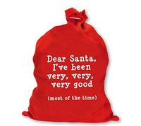 Robelli Red Felt 'I've Been Very, Very, Very, Good Sacks (60cm x 48cm)