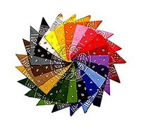 Robelli Set Of 12 Paisley Bandana's - 12 Colours, 100% Cotton