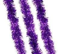 Robelli Thick Luxury Metallic Christmas Tree Tinsel Decoration - 6m (Purple)