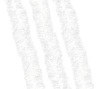 Robelli Thick Luxury Metallic Christmas Tree Tinsel Decoration - 6m (White)
