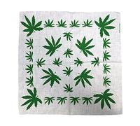 Robelli White Marijuana Leaf Pattern Bandana