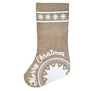 Robelli X-Large Jumbo Hessian Merry Christmas Sack Stocking (90cm)