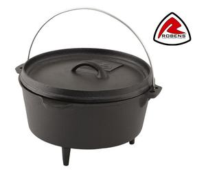 Robens 4.3 Litre Cast Iron Dutch Oven for Bushcraft & Outdoor Camp Fire Cooking