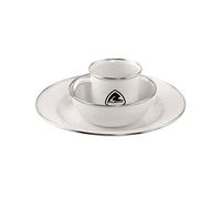 Camping Enamel Dining Set, White Plate Mug Bowl, Lightweight & Durable Robens