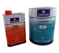 roberlo HS Multyfiller Express 2k Two-Component Acrylic Primer Filler 4L + P6000 Fast Rapid Hardener 1L 4:1 For Bodywork Repair Both Dry or Wet Sanding Very Fast Drying Time